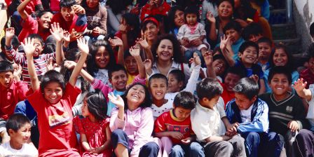 Claudia Gonzales with Alalay's children